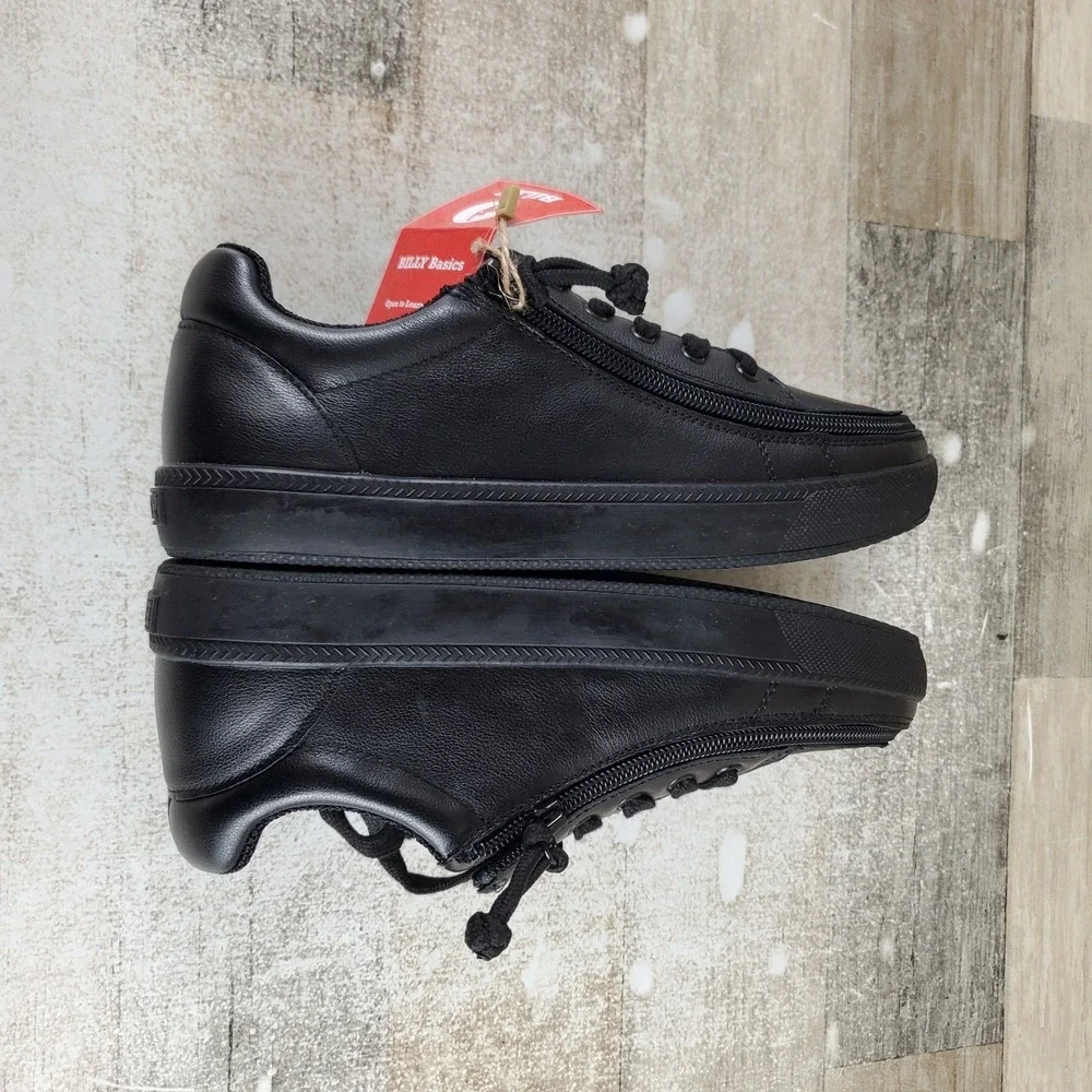 BILLY Footwear Classic D|R Low II Kids Shoes Sz 4 M Black Leather Wrap Zipper